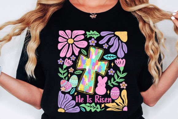 Boho Christian Easter Cross PNG for T-Shirt Designs