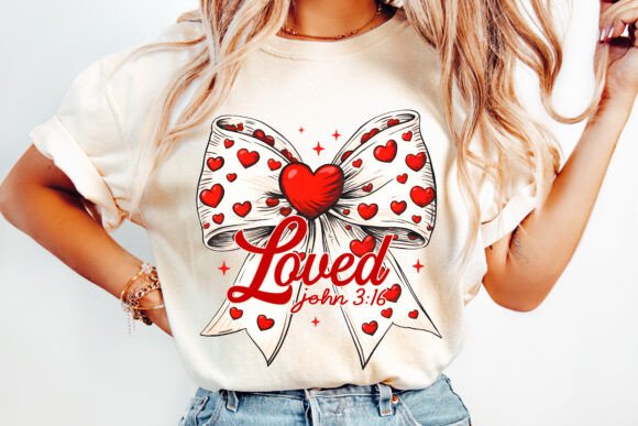 Christian Valentine Coquette Bow PNG for T-Shirt Designs
