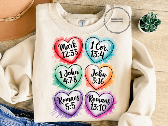 Christian Valentines PNG, Love Quotes for T-Shirt Designs