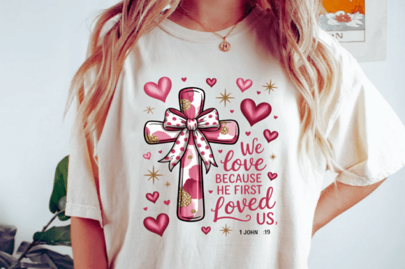 Coquette Jesus Valentine PNG T-Shirt Designs