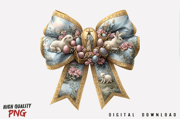 Easter Coquette Bow PNG, Jesus Easter PNG