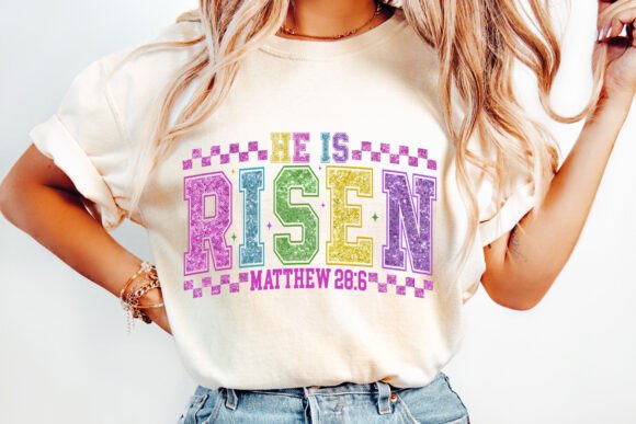 Glitter Eater Christian He Is Risen PNG — T-Shirt Designs