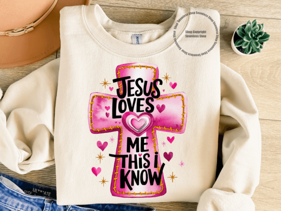 Jesus Loves Me PNG Christian T-Shirt Designs