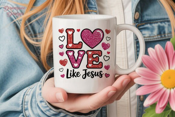 Love Like Jesus Glitter Heart PNG — T-Shirt Designs
