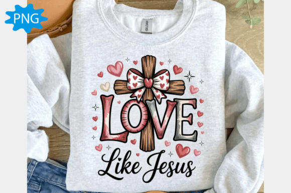 Love Like Jesus PNG: Valentine Day T-Shirt Designs