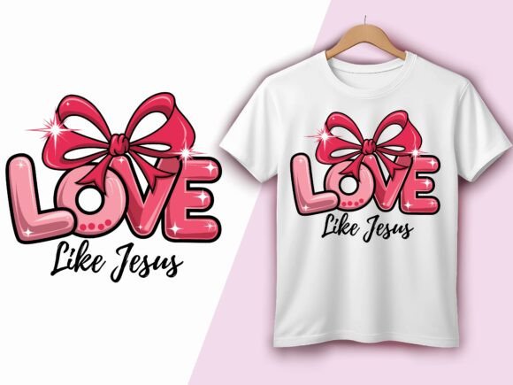 Love Like Jesus Sparkling Bow Vector T-Shirt Designs