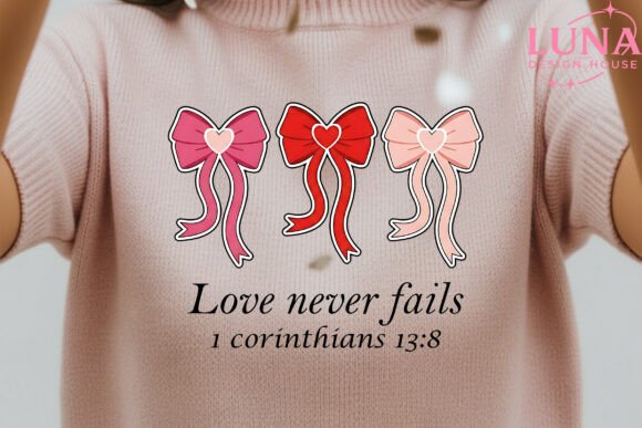 Love Never Fails PNG: Jesus Valentine T-Shirt Designs