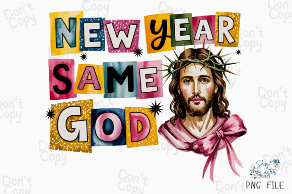 New Year Same God, Retro Christian PNG T-Shirt Designs